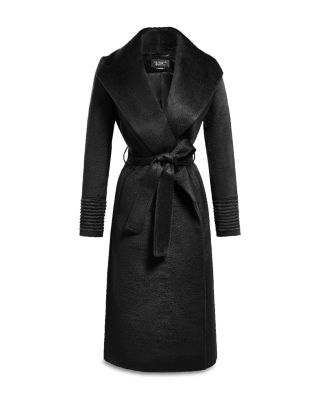 Suri Alpaca Blend Shawl Collar Wrap Coat 