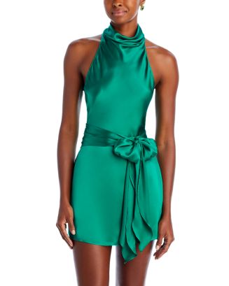 amanda uprichard jade silk dress Amanda Uprichard Jade Silk Halterneck Maxi Dress
