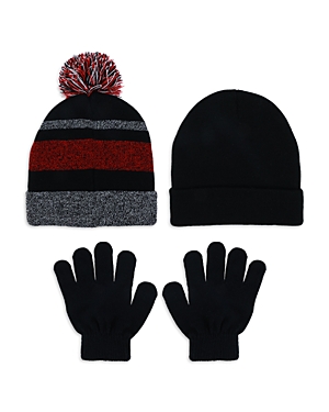 Capelli Boys' 3 Pc. Hats & Gloves Set - Big Kid In Red Combo