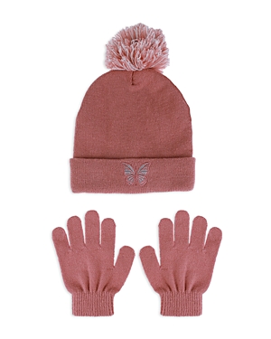 Capelli Girls' Hat & Gloves Set - Big Kid In Pink Combo