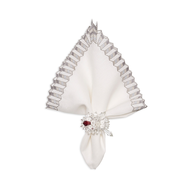 Kim Seybert Baccarat X Etoile Napkin, Set Of 4 In A Gift Box In White