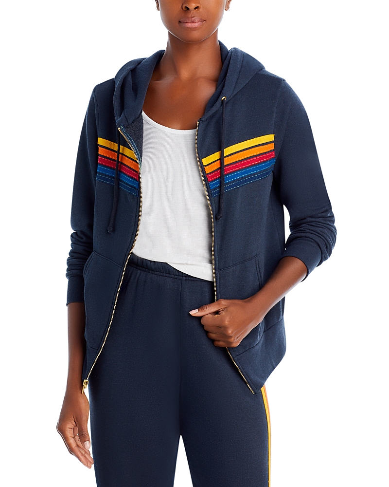 Aviator Nation Rainbow Stripe Hoodie · XL