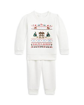 Ralph Lauren - Girls' Fleece Embroidered Graphic Sweatshirt & Jogger Pants Set - Baby