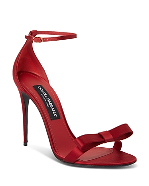 Dolce & Gabbana Women's Ankle Strap High Heel Sandals In Dark Red
