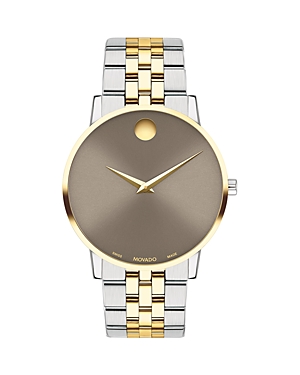 Movado Museum Classic Two Tone Watch, 40mm In Brown/two-tone