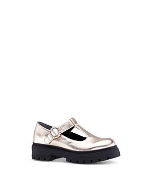 Nina Girls' Stassi T Strap Platform Shoes - Toddler, Little Kid, Big Kid In Light Gold Metallic