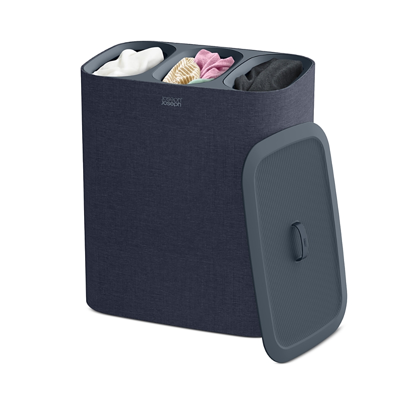 Joseph Joseph Tota Trio 90-litre Easy-empty Laundry Separation Basket In Black