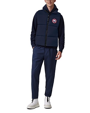 Shop Canada Goose Lawrence Quilted Full Zip Down Vest In Atlantic Navy