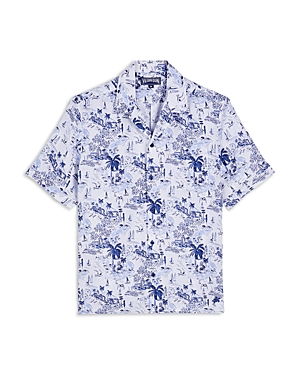 VILEBREQUIN RIVIERA PRINTED LINEN SHIRT