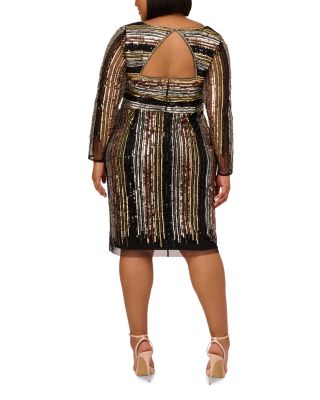 Adrianna Papell Plus Beaded Mesh Sheath Dress | Bloomingdale's Women Plus  Size Clothing