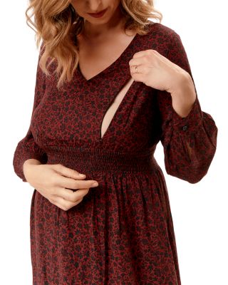 Leila Floral Print Maternity Nursing Dress