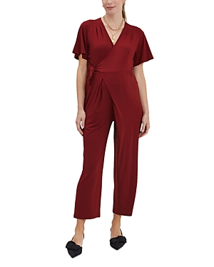 Nom Maternity Lucia Jersey Maternity Jumpsuit In Claret