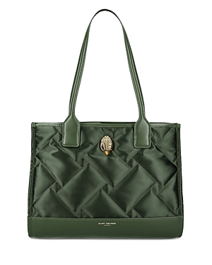 Kurt Geiger Small Quilted Shopper Bag In Dark Green