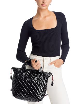 Small Lacquer Sutton Deluxe Top Handle Bag