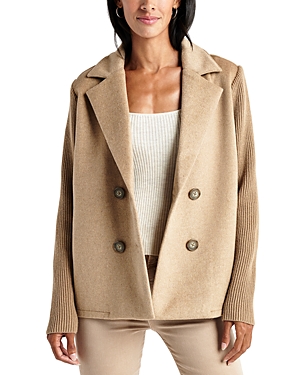 Splendid Singrid Double Breasted Wool Blend Jacket In Heather Ca