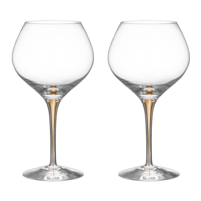 Orrefors Intermezzo Bouquet Gold Wine Glass, Set of 2 100 Exclusive