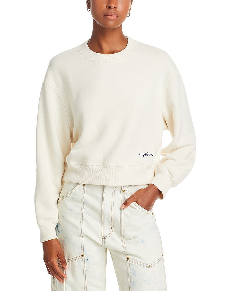 Rag & Bone Off-white Embroidered Sweatshirt In Off White