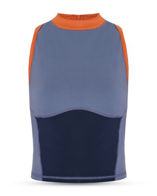 Power Zip Back Color Block Top