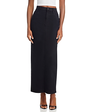 Mother The Flagpole Denim Maxi Skirt in Pitch