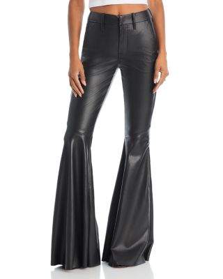 MOTHER - The Super Cha Cha Prep Faux Leather Flare Jeans