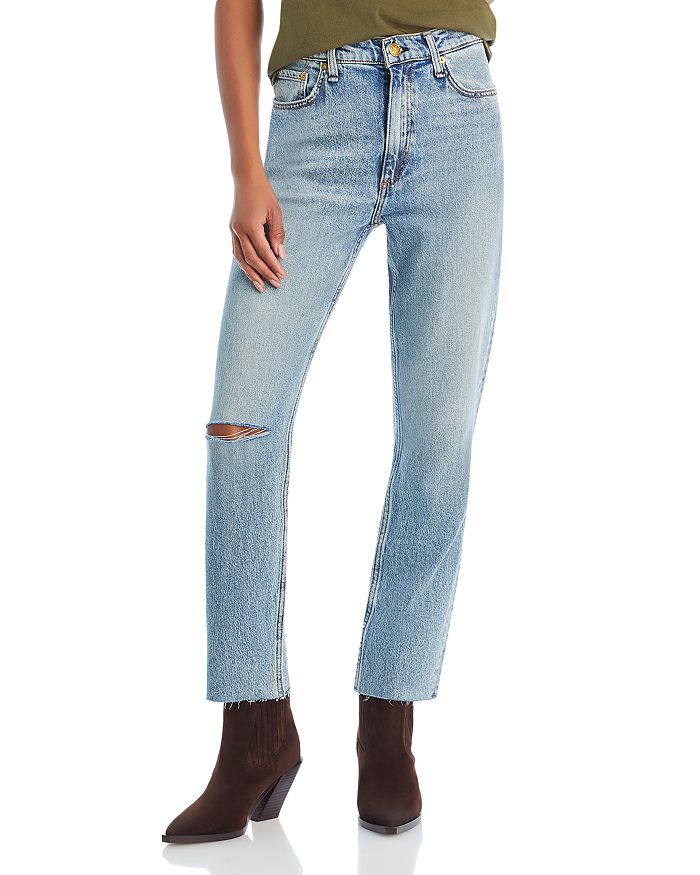 PETER DO Distressed high-rise straight-leg jeans, Sale up to 70% off