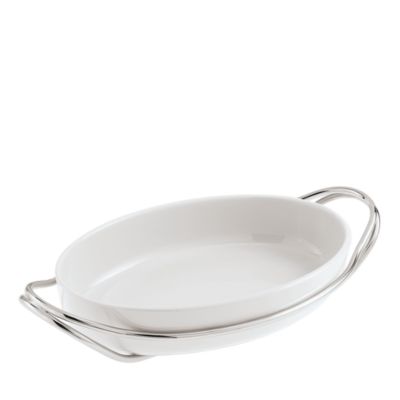 Sambonet - New Living Oval Casserole Dish with Holder