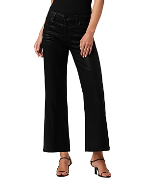 Rosie High Rise Wide Leg Jeans in Coated Black