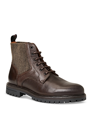 Shop Bruno Magli Men's Hunter Lace Up Lug Sole Boots In Dark Brown