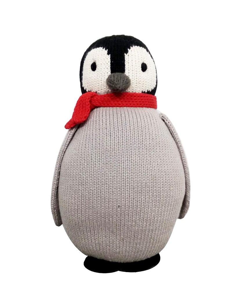 Melange Collection Knit Cotton Penguin With Scarf - Ages 0+
