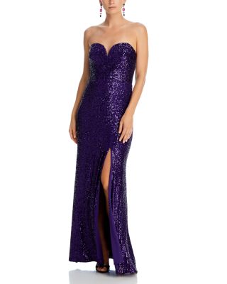 AQUA - Sweetheart Neck Strapless Sequin Dress - 100% Exclusive