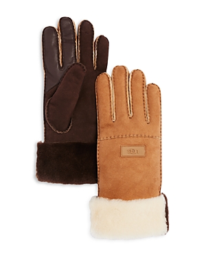 Ugg Shearling Lined Gloves In Chestnut