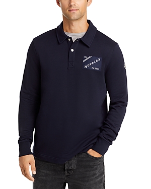 Shop Moncler Polo Collar Sweatshirt In Navy