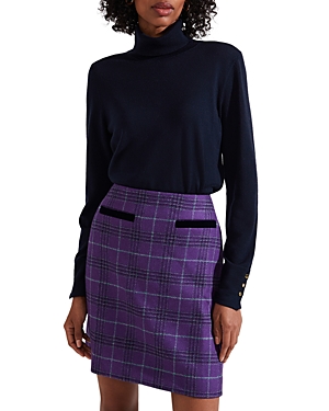 Hobbs London Ruthie Wool Pencil Skirt In Purple Multi