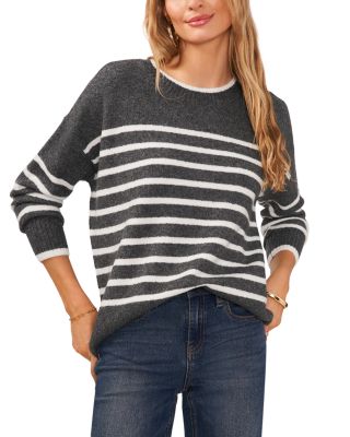 Vince Womens 100% Cashmere Crew Neck Striped Sweater Gray & White buy Size XL