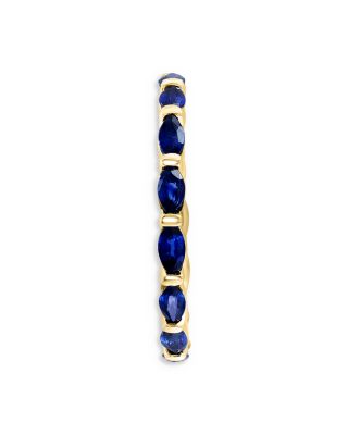 Blue Sapphire Eternity Band in 14K Yellow Gold