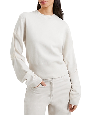 Shop French Connection Faux Pearl Embellished Sweater In Classic Cream
