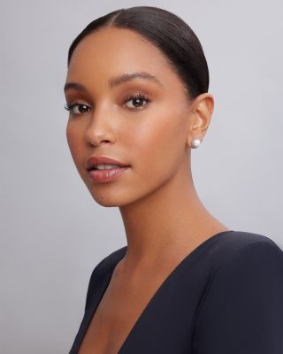 Sterling Silver &amp;quot;Luna&amp;quot; Cultured Pearl Stud Earrings