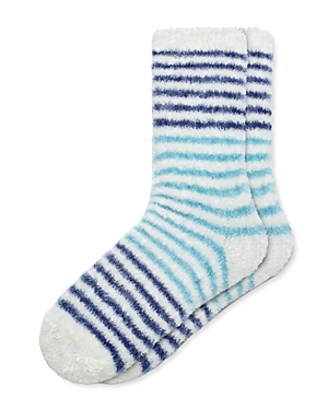 Hue Feather Cozy Socks In Blue Stripe