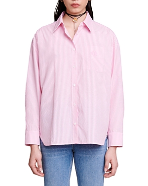 Shop Maje Clemence Shirt In Pink