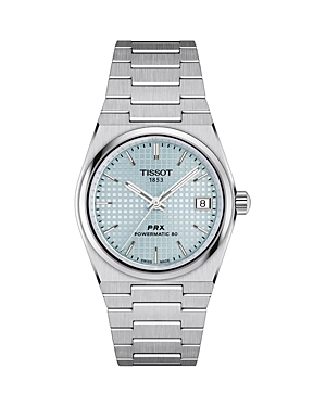 Shop Tissot Prx Powermatic 80 Watch, 35mm In Blue/silver