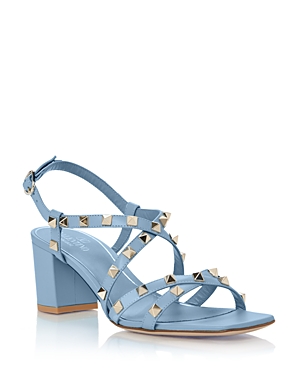 Valentino Garavani Women's Studded Slingback High Heel Sandals In Blue