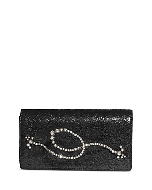 Alexis Bittar Twisted Lizard-embossed Clutch Bag In Black