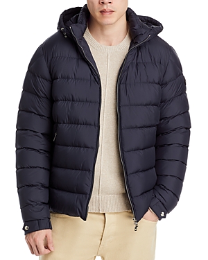 Moncler Arneb Hooded Down Puffer Jacket In Navy