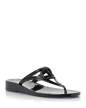 Shop Valentino Women's Pm Thong Sandals In Black