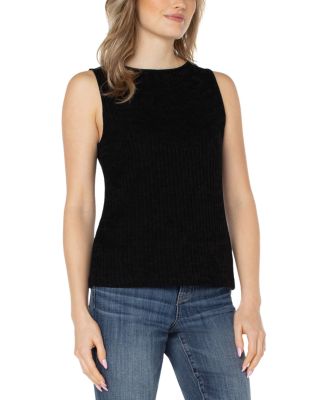 Ribbed Knit Boat Neck Tank Top