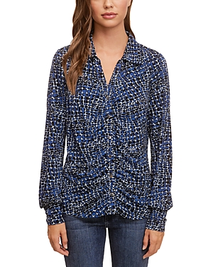Single Thread Ruched Front Shirt In Estate Blue