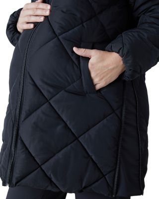 Hooded Longline Puffer Maternity Jacket