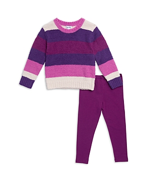 Splendid Girls' Fuzzy Sweater & Leggings Set - Little Kid In Raspberry