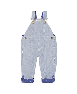 Dotty Dungarees Unisex Classic Otto Stripe Overalls - Baby, Little Kid, Big Kid In Blue Stripe