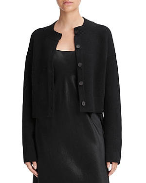 Vince Wool Cashmere Cropped Button Cardigan